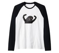 Cursed Cat Meme Dank Meme Cursed Angry Weird Cat Meme Camiseta Manga Raglan