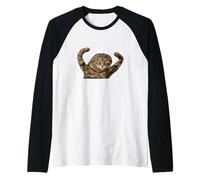 Cursed Cat Meme Dank Meme Cursed Angry Weird Cat Meme Camiseta Manga Raglan