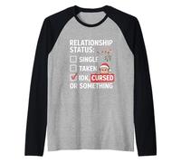 Cursed Christmas Relationship Status Holiday Sarcastic Elf Camiseta Manga Raglan