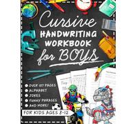 Cursive Handwriting Workbook for Kids Ages 8-12 with Jokes & Riddles for Boys: Penmanship Practice Paper and Script Writing Book for Beginners