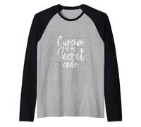 Cursive Is My Secret Code Escritura de caligrafía - Camiseta Manga Raglan