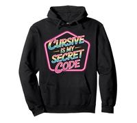 Cursive Is My Secret Code Escritura de caligrafía |- Sudadera con Capucha
