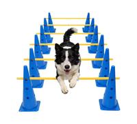 Curso de Agilidad para Perros,Altura Ajustable y Portátil | Set de Agility con Conos y Palos para Entrenamiento de Cachorros - para Ejercicio, Competición, Juego, Perros Pequeños Medianos Grandes,