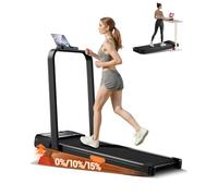 CURSOR 4 en 1 Cinta de Correr Plegable con Inclinación, Walking Pad,Amortiguación y Motor Silencioso de 2,5CV Cinta de Andar Plegable Puede Soportar 136 KG