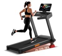 CURSOR Cinta de Correr Plegable con Inclinación 16%, 14 KM/H Cinta de Andar con Frecuencia Cardíaca, 3.5HP Caminadora Electrica para Casa con Pantalla LED, Capacidad de 180kg, Fácil Transporte