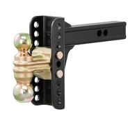 CURT 45900 Soporte de Bola de Enganche de Remolque Ajustable, Receptor de 2 Pulgadas, caída de 6 Pulgadas, Bolas de 2 y 2-5/16 Pulgadas, 14 Libras, Negro