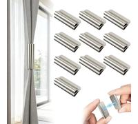Curtain Closure Clips, Magnetic Blackout Fastener Set, 10 Piece Drapery Grip System, Strong Abs Magnetic Hold Build, Minimal Window Fix Design Style, Bedroom Living Room Use for Apartment