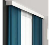 Curtain Pelmet Box Ceiling Mount Curtain Conjoined Double Track, Metal Room Divider Curtain Rail Rods For Living Room Bedroom Kitchen Room(5.0FT/150CM)