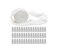 Curtain Pleat Tape 10m/11yd with 30pcs 4-Prong Hooks for Drapes & Window Treatments