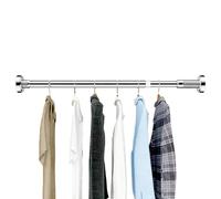 Curtain Rail - Adjustable Spring Loaded Tube, Telescopic Closet Hanging Bar with Non-Slip Endcaps, Rustproof Metal Wardrobe Organizer Pole, Ideal for Doorways Rental Homes