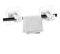 Curtain Rod Holder, Self-Adhesive Hook, No-Drill Hanger with Balanced Grip, Compact Utility with Sturdy Texture, 2.36×2.36in Home Accessory, Practical Aid for Bedroom Bathroom Kitchen Utility Room