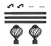 Curtain Rods - Decorative Drapery Pole 30-90 Inch Adjustable Telescoping Curtain Rod For Bedroom, Living Room, Bathroom, Dorm, Hotel & Apartment