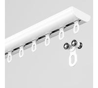 Curtain Single Tracks, Ultra-thin Curtain Tracks, Ceiling Mount Curtain Rail System, Aluminum Alloy Curtain Tracks Rail Set, For Living Room Bedroom Room Divider(White,4.5M)