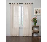 CurtainFresh Arm and Hammer - Cortinas Modernas con Ojales para Ventana de Dormitorio o Sala de Estar (Panel Individual), 149,9 x 213,4 cm, Color Marfil