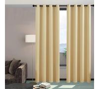 Curtains Blackout 144 x 200 cm Frio y Caloraislantes, Anti Luz, Acusticas Cortinas Transparente con Ojales 1 Piezas para Sala Cuarto Dormitorio Comedor Cocina, Color Crema