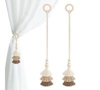 Curtains Tassel Tiebacks, Soft Curtain Ties for Drapes, Set of 2 Decorative Window Drapery Holdbacks, Adjustable Drape Ropes for Bedroom, Living Room, Decoration