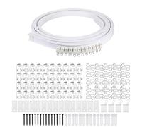 Curtains Track - Flexible Bendable Curtain Rail System, Wall Ceiling Use Drapery Track, Room Divider Privacy Rod For Bathroom Caravan Apartment Studio, Easy Glide Silent Roller Hardware Kit | Por