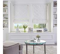 Curtainworks Damask - Pantalla para Ventana, 58,4 cm de Ancho x 162,6 cm de Largo, Color Marfil
