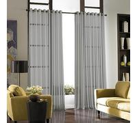 Curtainworks Soho de Gasa Pura Panel de Ojal, Plateado, 59 by 132 Inches