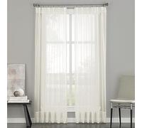 Curtainworks Soho Gasa Sheer Pinch Pleat Cortina Panel, Beige, 29 by 108"
