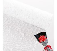 CURTEK 10 hojas de papel de regalo de flores de estilo coreano de 19.5 x 26 pulgadas, malla jacquard calada, papel de regalo floral para el día de San Valentín, suministros de ramo de floristería,