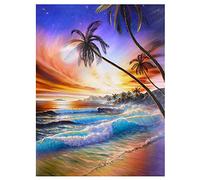 CURTEK 70x100cm Grande Diamond Painting Kit Completo Olas de Playa Pintura Diamante Punto de Cruz Kit Completo Diamond Painting Olas de Playa Cuadros Para Pintar por Numeros 70x100cm Z-955