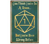 Curteny Cartel de metal retro con texto en inglés "Game You Think You'Re in A Room But You Wrong" para decoración de pared, póster de metal vintage para pub, club, cafetería, bar, decoración de pared