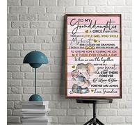 Curteny Cartel de metal vintage con texto en inglés "Elephant to My Granddaughter I Love You", póster de pared con texto en inglés "There was A Little Girl Who Stole My Heart", póster de pared de 5.5