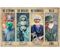 Curteny Placa de metal para póster CNA Be Strong When You are Weak, letrero de metal retro vintage de aluminio para decoración del hogar, habitación, decoración de metal, 14 x 20 cm