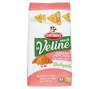 Curtiriso Le Veline Snack Curcuma e Pepe Rosa Scrokkinati Biologico Bio-Snack con cúrcuma y pimienta rosa 80 g