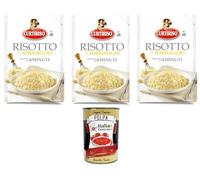 Curtiriso Risotto alla Parmigiana-Formaggio pronto en 8 minutos de risotto de queso parmigiana está listo en 8 minutos 3x175gr + Polpa italiana gourmet 400g
