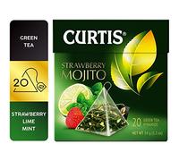 CURTIS TEA, STRAWBERRY MOJITO, TÉ VERDE CHINO, FRESAS DULCES, MENTA REFRESCANTE, 20 PIRÁMIDES INDIVIDUALES