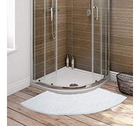 Curvado Alfombrilla de Ducha Antideslizante, Quadrant Alfombrilla de Ducha para Esquina Lavable a Máquina, Alfombra Baño Esquina, Microfibra Suave, para Inodoro, 45x100cm