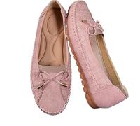 Curvahouse Orthopedic Leather Shoes,Breathable for Women,offering Durability, Lightweight Anti-Slip Breathable (Pink,43)
