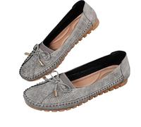 Curvahouse Orthopedic Leather Shoes,Breathable for Women,offering Durability, Lightweight Anti-Slip Breathable (Gray,43)