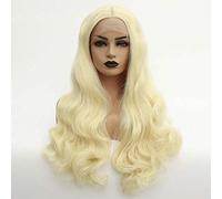 Curvatura Natural Cabello Largo Y Rizado Seda De Alta Temperatura Fibra Química Encaje Frontal Peluca Para Mujer Tocados Seda De Alta Temperatura Se Puede Teñir Cabello Largo Y Rizado Flequillo Obli
