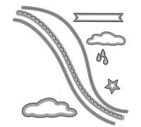 Curve Troqueles de bordes delgados para hacer tarjetas,álbumes de recortes, nubes,estrellas,gotas de lluvia,troqueles de corte de metal para de papel,manualidades,álbumes de recortes,troqueles