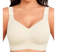 Curvebaby - Brasier para mujer, cómodo, sin varillas, cobertura completa, suavizante, 2.0, para comodidad durante todo el día, beige, XXL