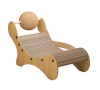 Curved Cat Scratcher - Doal Function Lounge Mat Featuring Sisal Toy | Eco-Friendly Cardboard Scratch Surfce, Reversible Kitty Play Platfrm, Heavy Duty Cat Furniture Guard, Long-Lasting Pet Exercise