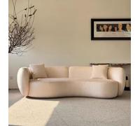 Curved Fabric Sofa for Office Leisure Waiting & Reception Area(240*95*75cm)