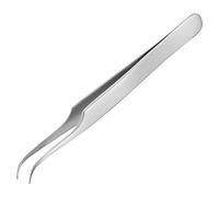 curved tip stainless steel tweezers. fine pointed tip, 120mm. Engineer pt-06