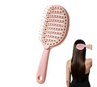 Curved Vented Detangling Hair Brush, Gentle Self Cleaning Comb, Styling Tool with Dry Wet Function, Lifestyle Accessories for Thick Curly Straight Ladies Girls Kids, Household Gadgets for Home Usage