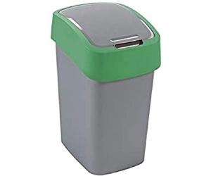 Curver 02172-p 80-00 contenedor de residuos con solapa, 50 l, plata/ve
