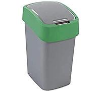 Curver 02172-P 80-00 contenedor de residuos con Solapa, 50 L, Plata/Verde