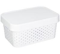Curver 04760-N23-00 Infinity Points - Caja de Almacenamiento con Tapa de plástico, Color Blanco 26,8 x 18,6 x 12,4 cm, 4,5 L, Color Blanco