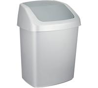 Curver Papelera 167908 – 30,6 x 24,8 x 41,8 cm, polipropileno, plateado y negro