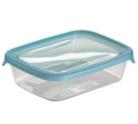 Curver 180690 Fresh' N Go -Fiambrera hermética de Polipropileno, Rectangular, Color Transparente/Azul, Polipropileno, Transparente y Azul, 0,5 L