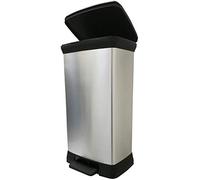 Curver 187152, Cubo de Basura Rectangular con Pedal Decobin de 50 litros, 39x27x70 cm(Version Antigua)