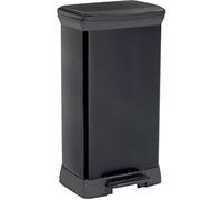 Curver 187178 - Papelera con Pedal, Metal, Color Negro
