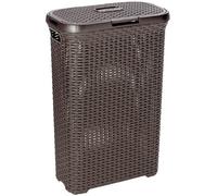 Curver Cesta De Ropa con Tapa Natural Style, Marrón, 40 l
